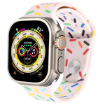 Regenbogen-Regentropfen-Silikonarmband, für Apple Watch SE 2022 44mm, für Apple Watch 9 41mm, für Apple Watch 7 41mm, für Apple Watch 7 45mm