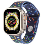 Regenbogen-Regentropfen-Silikonarmband, für Apple Watch SE 2022 44mm, für Apple Watch 9 41mm, für Apple Watch 7 41mm, für Apple Watch 7 45mm