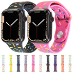Regenbogen-Regentropfen-Silikonarmband, für Apple Watch SE 40mm, für Apple Watch SE 44mm, für Apple Watch 6 40mm, für Apple Watch 6 44mm