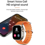WS-E9 Ultra 2,2 Zoll IP67 wasserdichte Smartwatch mit Metallschnalle und Silikonarmband, unterstützt Herzfrequenzmessung und NFC, erhältlich in Schwarz, Orange und Blau.