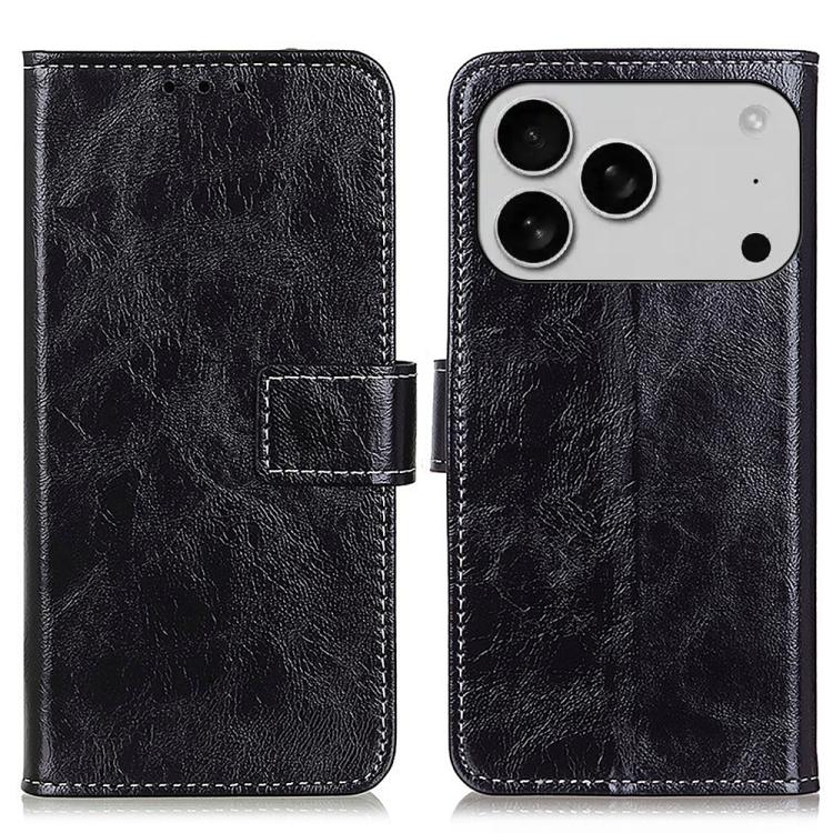Retro Crazy Horse Textur Horizontal Flip Leder Handytasche, für iPhone 16e / 17e, für iPhone 17 Pro Max, für iPhone 17 Pro, für iPhone 17, für iPhone Air, für iPhone 16 Pro Max, für iPhone 16 Pro, für iPhone 16 Plus, für iPhone 16
