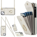 Rhombic Texture Card Bag Phone Case with Long Lanyard, For iPhone 15 Pro, For iPhone 15 Plus, For iPhone 15, For iPhone 14 Plus, For iPhone 14, For iPhone 14 Pro