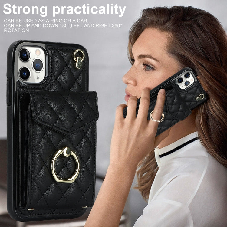 Rauten-Textur-Kartenfach-Handyhülle mit langem Umhängeband, für iPhone 11 Pro Max, für iPhone 11, für iPhone 11 Pro, für iPhone XR, für iPhone XS Max