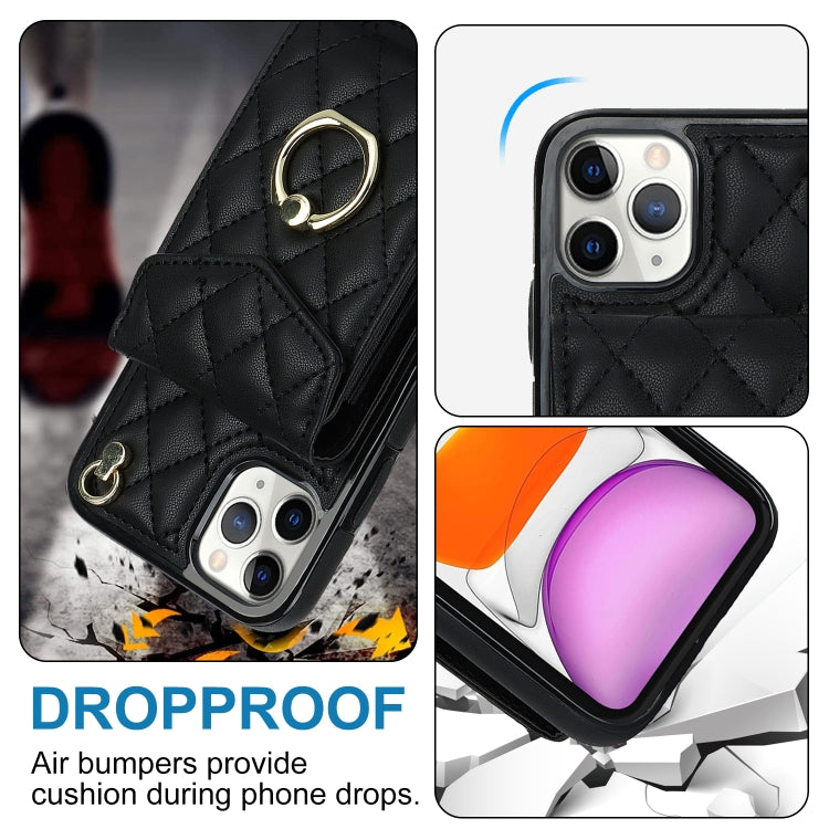 Rauten-Textur-Kartenfach-Handyhülle mit langem Umhängeband, für iPhone 11 Pro Max, für iPhone 11, für iPhone 11 Pro, für iPhone XR, für iPhone XS Max