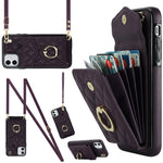 Rauten-Textur-Kartenfach-Handyhülle mit langem Umhängeband, für iPhone 11 Pro Max, für iPhone 11, für iPhone 11 Pro, für iPhone XR, für iPhone XS Max