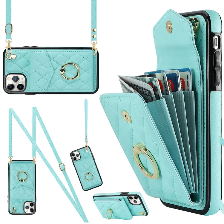 Rauten-Textur-Kartenfach-Handyhülle mit langem Umhängeband, für iPhone 11 Pro Max, für iPhone 11, für iPhone 11 Pro, für iPhone XR, für iPhone XS Max