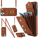 Rauten-Textur-Kartenfach-Handyhülle mit langem Umhängeband, für iPhone 11 Pro Max, für iPhone 11, für iPhone 11 Pro, für iPhone XR, für iPhone XS Max