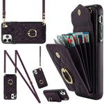 Rauten-Textur-Kartenfach-Handyhülle mit langem Umhängeband, für iPhone 11 Pro Max, für iPhone 11, für iPhone 11 Pro, für iPhone XR, für iPhone XS Max