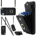 Rauten-Textur-Kartenfach-Handyhülle mit langem Umhängeband, für iPhone 11 Pro Max, für iPhone 11, für iPhone 11 Pro, für iPhone XR, für iPhone XS Max