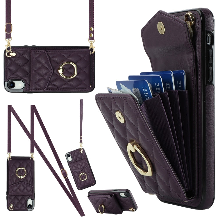 Rauten-Textur-Kartenfach-Handyhülle mit langem Umhängeband, für iPhone 11 Pro Max, für iPhone 11, für iPhone 11 Pro, für iPhone XR, für iPhone XS Max