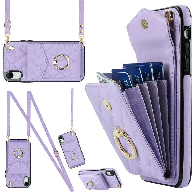 Rauten-Textur-Kartenfach-Handyhülle mit langem Umhängeband, für iPhone 11 Pro Max, für iPhone 11, für iPhone 11 Pro, für iPhone XR, für iPhone XS Max