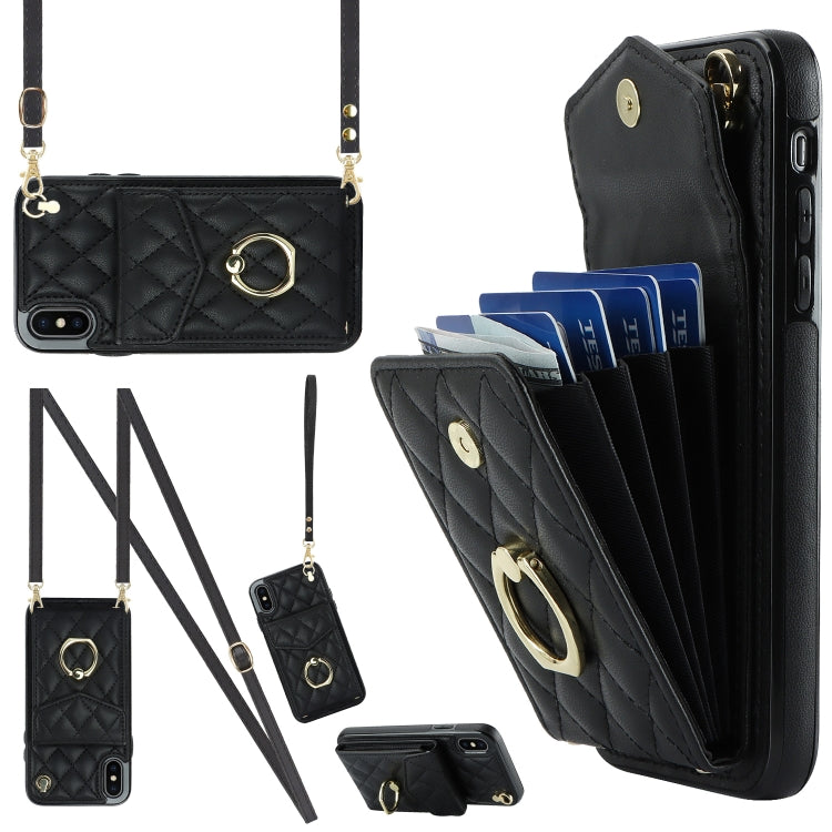 Rauten-Textur-Kartenfach-Handyhülle mit langem Umhängeband, für iPhone 11 Pro Max, für iPhone 11, für iPhone 11 Pro, für iPhone XR, für iPhone XS Max