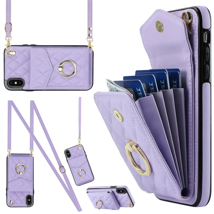 Rauten-Textur-Kartenfach-Handyhülle mit langem Umhängeband, für iPhone 11 Pro Max, für iPhone 11, für iPhone 11 Pro, für iPhone XR, für iPhone XS Max