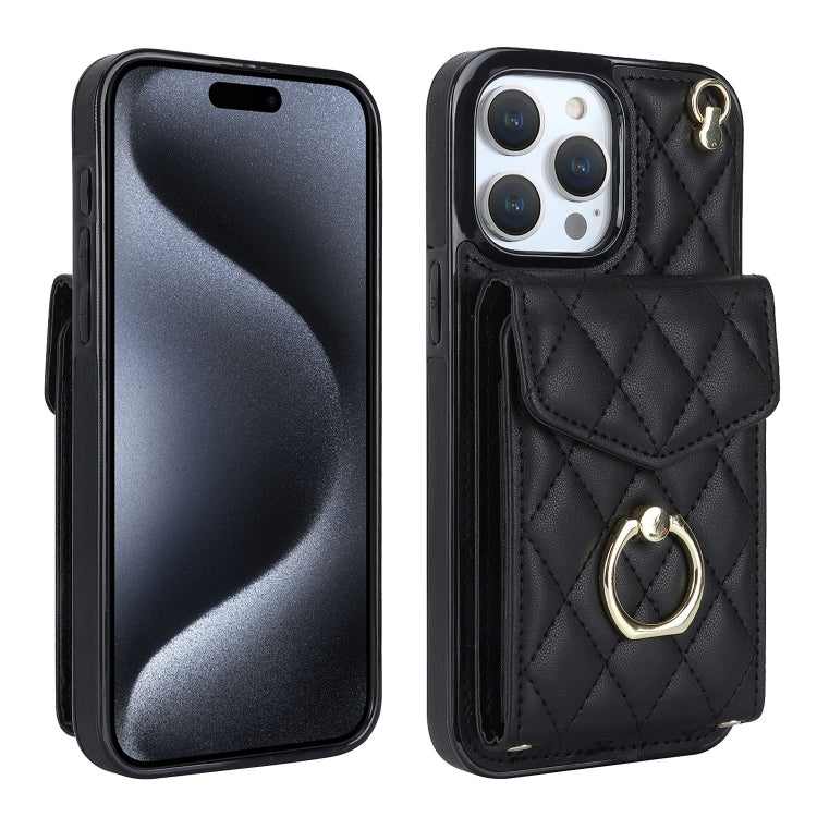 Handyhülle mit Rautenstruktur und Kartenfach mit langer Kordel, für iPhone 15 Pro, für iPhone 15 Plus, für iPhone 15, für iPhone 14 Plus, für iPhone 14, für iPhone 14 Pro