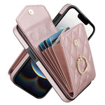 Rhombic Texture Card Bag Phone Case with Long Lanyard, For iPhone 17e / 16e, For iPhone 17 Pro Max, For iPhone 17 Pro, For iPhone 17, For iPhone Air, For iPhone 15 Pro Max