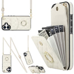 Rhombic Texture Card Bag Phone Case with Long Lanyard, For iPhone 17e / 16e, For iPhone 17 Pro Max, For iPhone 17 Pro, For iPhone 17, For iPhone Air, For iPhone 15 Pro Max