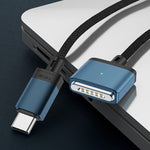 140W Typ-C zu Magsafe 3 Magnetisches Ladekabel, Silber, Blau