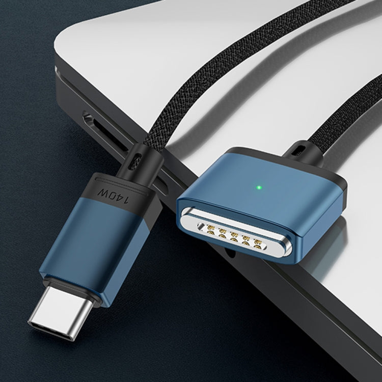 140W Typ-C zu Magsafe 3 Magnetisches Ladekabel, Silber, Blau
