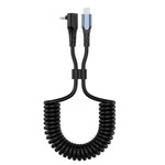 Ellbogen-Spiralfeder-Ladekabel, Länge: 1,5 m, Typ-C auf 8 Pin, Typ-C auf 8 Pin + Typ-C