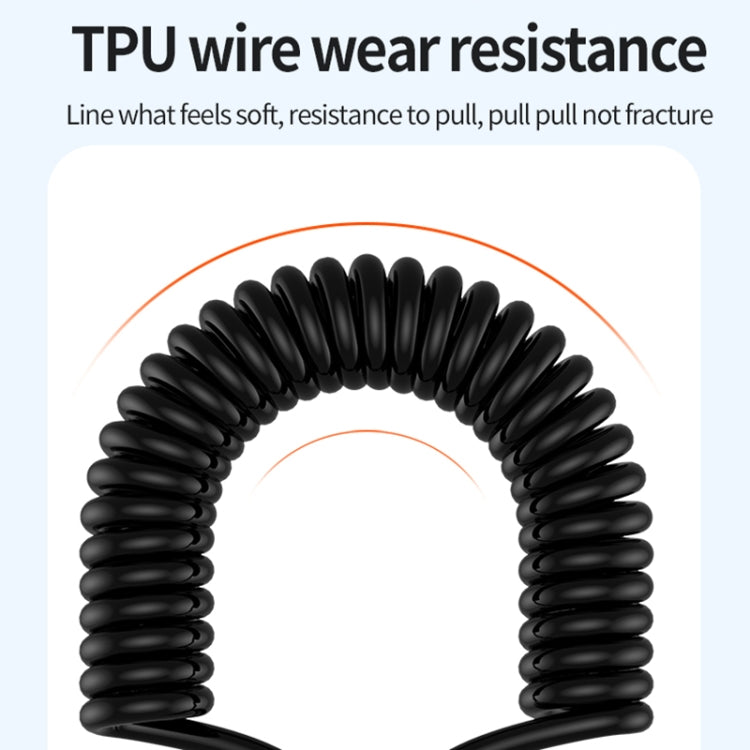 Ellbogen-Spiralfeder-Ladekabel, Länge: 1,5 m, Typ-C auf 8 Pin, Typ-C auf 8 Pin + Typ-C
