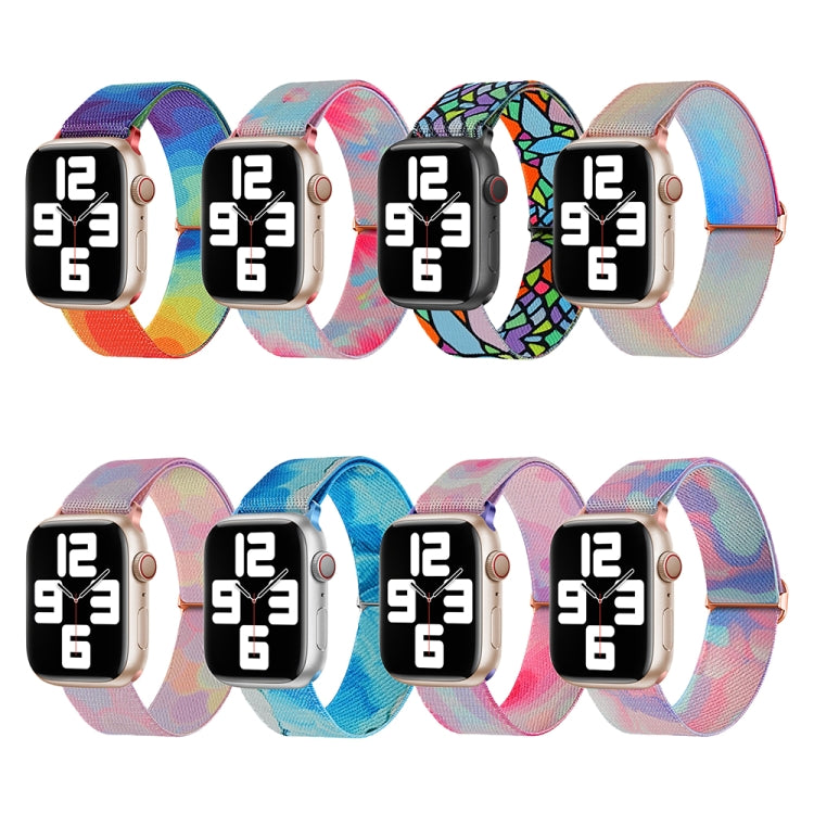 Gemustertes Nylon Ersatz Uhrenarmband, Für Apple Watch SE 2023 44mm, Für Apple Watch Ultra 49mm, Für Apple Watch SE 2023 40mm, Für Apple Watch 8 41mm, Für Apple Watch 8 45mm, Für Apple Watch Ultra 2 49mm