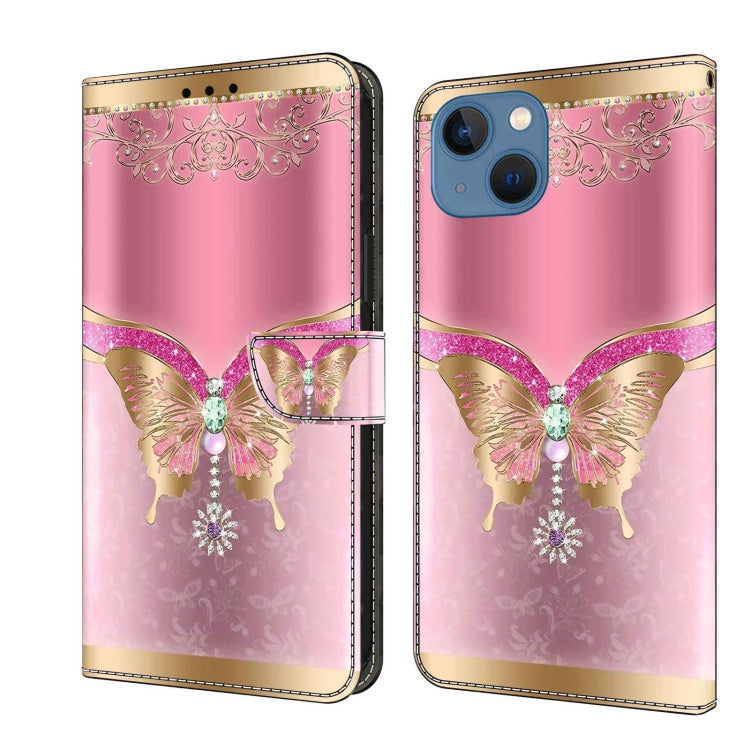 Crystal 3D Shockproof Protective Leather Phone Case, For iPhone 13 / 14, For iPhone 15 Pro