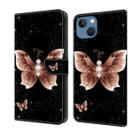 Crystal 3D Shockproof Protective Leather Phone Case, For iPhone 13 / 14, For iPhone 15 Pro