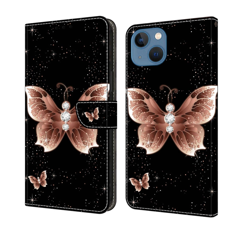 Crystal 3D Shockproof Protective Leather Phone Case, For iPhone 13 / 14, For iPhone 15 Pro