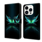 Crystal 3D Shockproof Protective Leather Phone Case, For iPhone 14 Pro, For iPhone 15 Plus