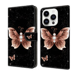 Crystal 3D Shockproof Protective Leather Phone Case, For iPhone 14 Pro, For iPhone 15 Plus