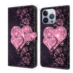 Crystal 3D Shockproof Protective Leather Phone Case, For iPhone 14 Plus, For iPhone 15 Pro Max