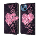 Crystal 3D Shockproof Protective Leather Phone Case, For iPhone 14 Pro Max, For iPhone 15
