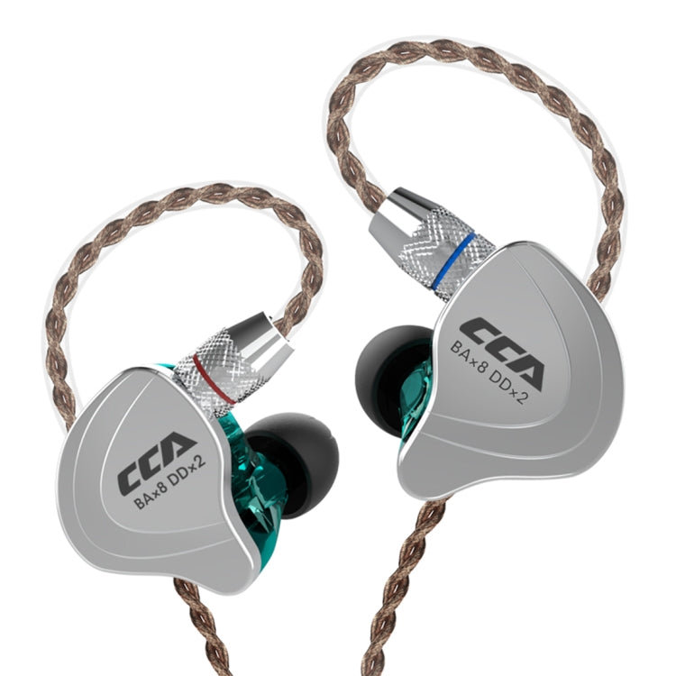 CCA CCA-C10 3,5mm vergoldeter Stecker Zehnfach Hybrid kabelgesteuerter In-Ear-Kopfhörer, mit Mikrofon, ohne Mikrofon