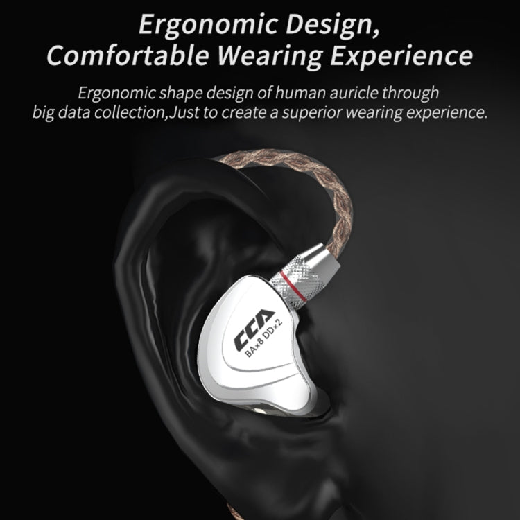 CCA CCA-C10 3,5mm vergoldeter Stecker Zehnfach Hybrid kabelgesteuerter In-Ear-Kopfhörer, mit Mikrofon, ohne Mikrofon