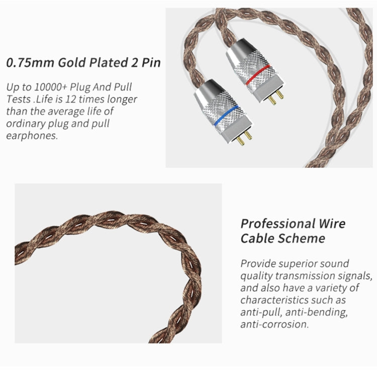 CCA CCA-C10 3,5mm vergoldeter Stecker Zehnfach Hybrid kabelgesteuerter In-Ear-Kopfhörer, mit Mikrofon, ohne Mikrofon