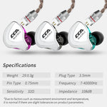 CCA CCA-C10 3,5mm vergoldeter Stecker Zehnfach Hybrid kabelgesteuerter In-Ear-Kopfhörer, mit Mikrofon, ohne Mikrofon