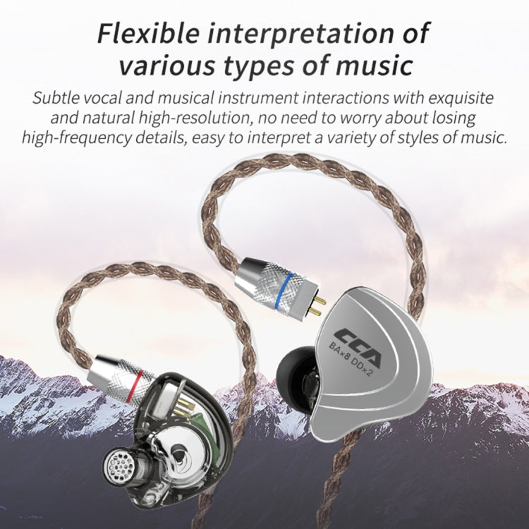 CCA CCA-C10 3,5mm vergoldeter Stecker Zehnfach Hybrid kabelgesteuerter In-Ear-Kopfhörer, mit Mikrofon, ohne Mikrofon
