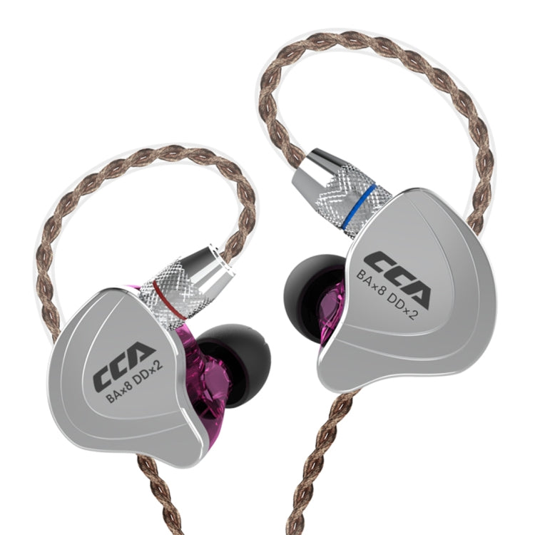 CCA CCA-C10 3,5mm vergoldeter Stecker Zehnfach Hybrid kabelgesteuerter In-Ear-Kopfhörer, mit Mikrofon, ohne Mikrofon