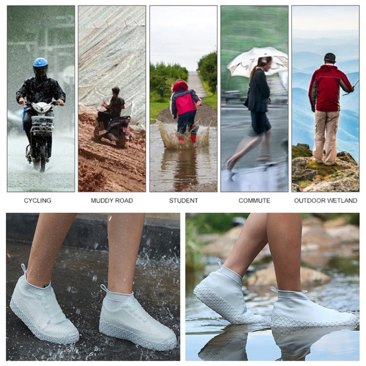 Rutschfester, verdickter, verschleißfester, wasserdichter Schuh-Stiefelüberzug aus Silikon, S, M, L
