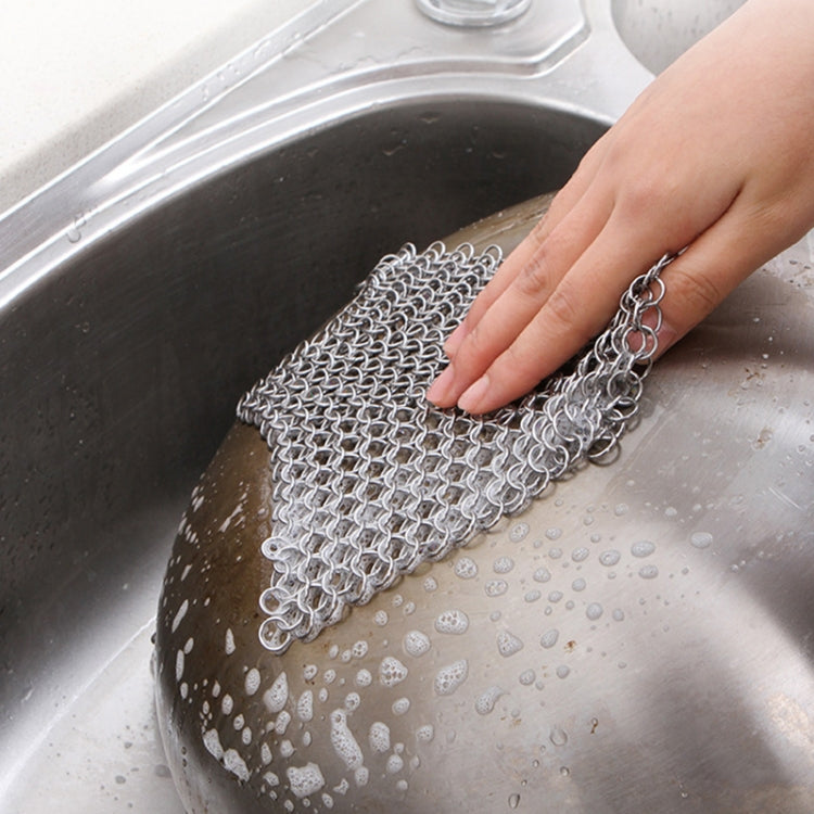 Edelstahl runder Eisenreiniger Topfbürste Schrubber Küchenutensilien Reinigungswerkzeug, 4 x 4 Zoll, 5 x 5 Zoll, 6 x 6 Zoll, 7 x 7 Zoll, 8 x 8 Zoll