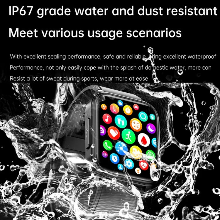ET540 1,91 Zoll IP67 wasserdichte Smartwatch mit Silikonarmband, unterstützt EKG / nicht-invasive Blutzuckermessung, ET540 (Blau), ET540 (Rot)