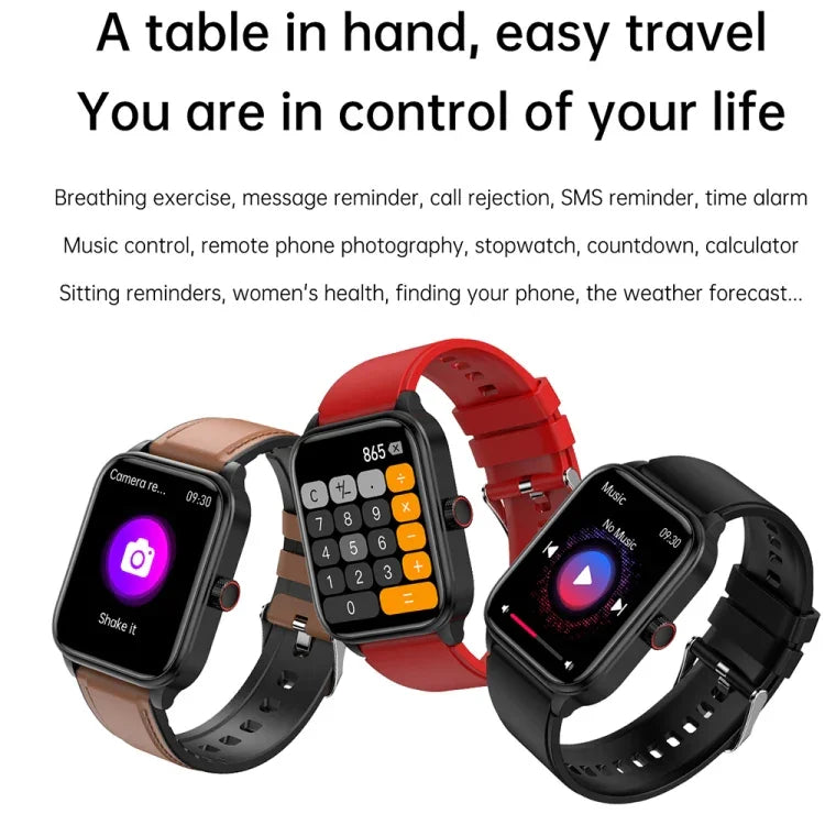 ET540 1,91 Zoll IP67 wasserdichte Smartwatch mit Silikonarmband, unterstützt EKG / nicht-invasive Blutzuckermessung, ET540 (Blau), ET540 (Rot)