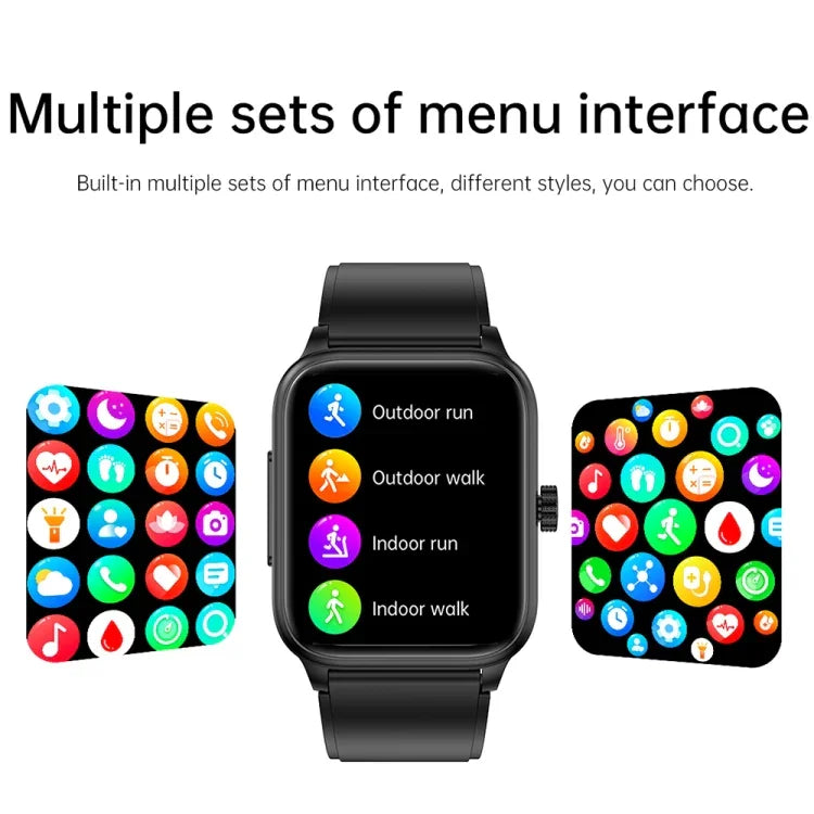 ET540 1,91 Zoll IP67 wasserdichte Smartwatch mit Silikonarmband, unterstützt EKG / nicht-invasive Blutzuckermessung, ET540 (Blau), ET540 (Rot)