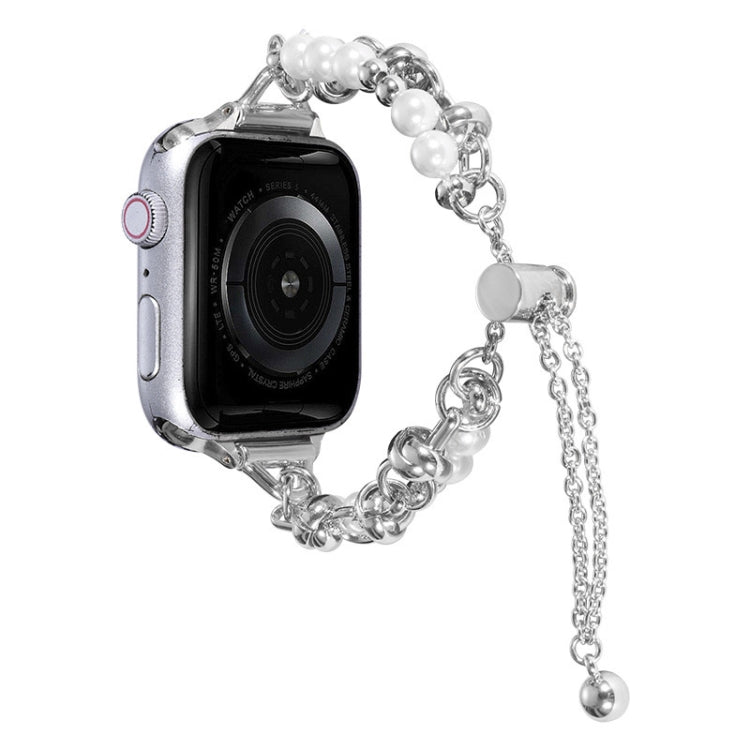 Perlenarmband Metallarmband, Für Apple Watch SE 2023 44mm, Für Apple Watch Ultra 49mm, Für Apple Watch 8 41mm, Für Apple Watch SE 2023 40mm, Für Apple Watch Ultra 2 49mm, Für Apple Watch 8 45mm, Für Apple Watch SE 2022 40mm