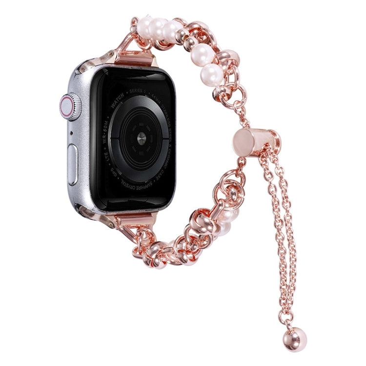 Perlenarmband Metallarmband, Für Apple Watch SE 2023 44mm, Für Apple Watch Ultra 49mm, Für Apple Watch 8 41mm, Für Apple Watch SE 2023 40mm, Für Apple Watch Ultra 2 49mm, Für Apple Watch 8 45mm, Für Apple Watch SE 2022 40mm
