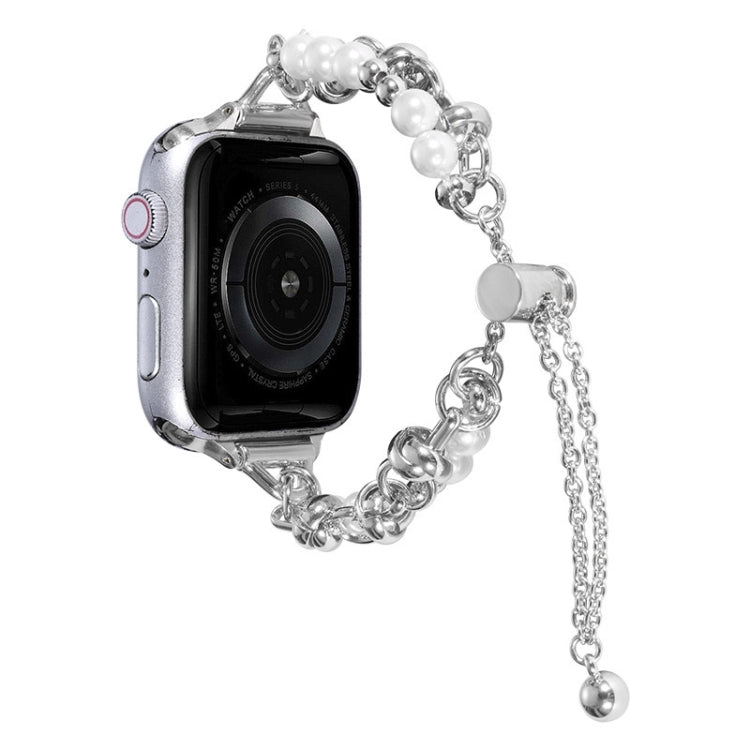Perlenarmband Metallarmband, Für Apple Watch SE 2023 44mm, Für Apple Watch Ultra 49mm, Für Apple Watch 8 41mm, Für Apple Watch SE 2023 40mm, Für Apple Watch Ultra 2 49mm, Für Apple Watch 8 45mm, Für Apple Watch SE 2022 40mm