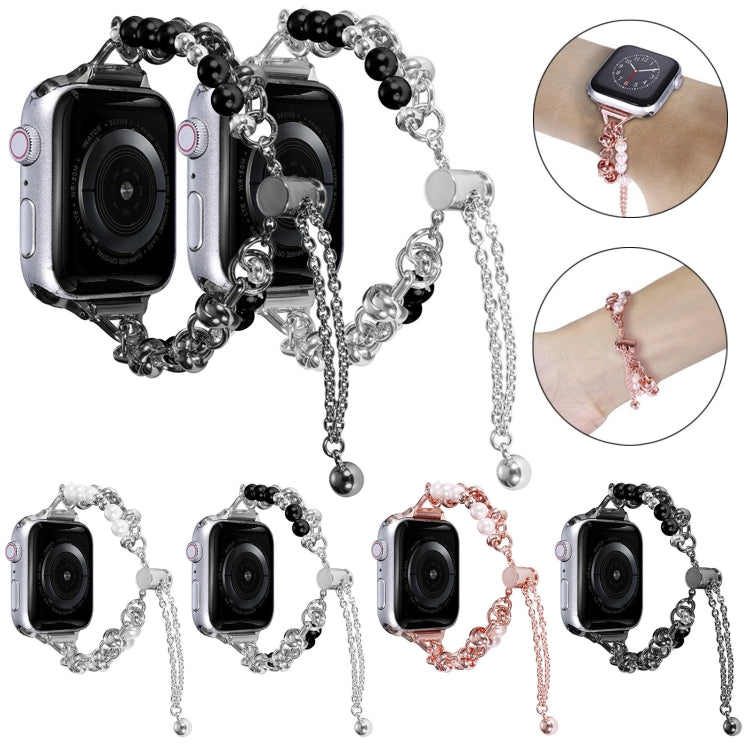 Perlenarmband Metallarmband, Für Apple Watch SE 2023 44mm, Für Apple Watch Ultra 49mm, Für Apple Watch 8 41mm, Für Apple Watch SE 2023 40mm, Für Apple Watch Ultra 2 49mm, Für Apple Watch 8 45mm, Für Apple Watch SE 2022 40mm