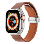 Magnetische Schnalle Lederarmband mit Hautgefühl, Für Apple Watch SE 2023 44mm, Für Apple Watch Ultra 49mm, Für Apple Watch SE 2023 40mm, Für Apple Watch SE 2022 40mm, Für Apple Watch Serie 9 41mm, Für Apple Watch SE 2022 44mm