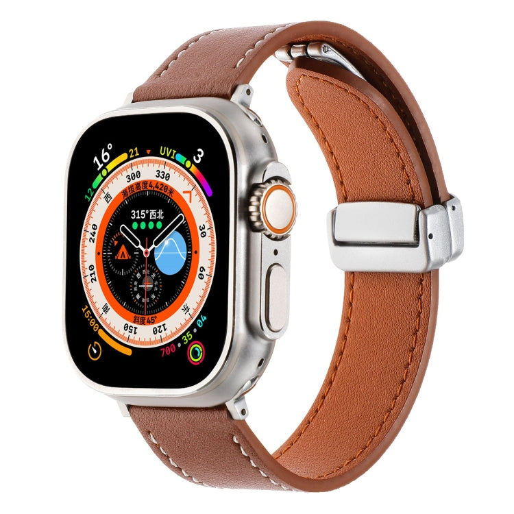 Magnetische Schnalle Lederarmband mit Hautgefühl, Für Apple Watch SE 2023 44mm, Für Apple Watch Ultra 49mm, Für Apple Watch SE 2023 40mm, Für Apple Watch SE 2022 40mm, Für Apple Watch Serie 9 41mm, Für Apple Watch SE 2022 44mm