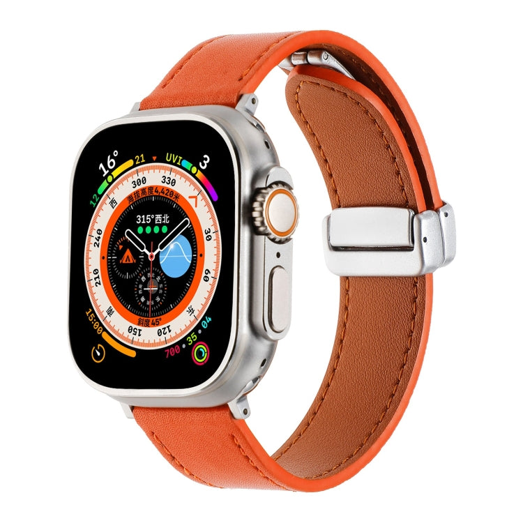 Magnetische Schnalle Lederarmband mit Hautgefühl, Für Apple Watch SE 2023 44mm, Für Apple Watch Ultra 49mm, Für Apple Watch SE 2023 40mm, Für Apple Watch SE 2022 40mm, Für Apple Watch Serie 9 41mm, Für Apple Watch SE 2022 44mm